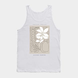 Leaf and Jar Line Art Tank Top